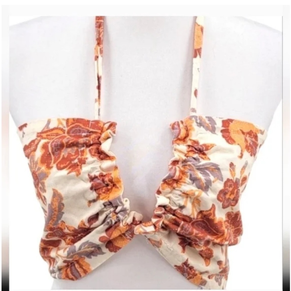 Free People Summer Love Convertible Bandeau Bra In cream floral NWOT $78. - Picture 2 of 6